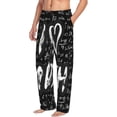 thumbnail image 2 of Uemuo I love Math Pattern Men's Wide Leg Palazzo Lounge Pants with Pockets Light Weight Loose Comfy Casual Pajama Pants-X-Large, 2 of 9
