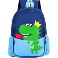 thumbnail image 1 of Mochila pequeña para niños pequeños Mochila linda y fresca con diseño de dinosaurio impermeable para niños y niñas (azul grande), 1 of 3
