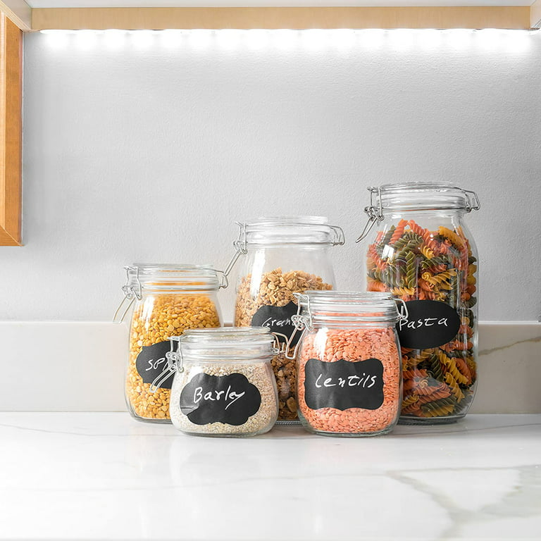  CHEFSTORY 50oz Airtight Glass Jars with Lids, 3 PCS Food Storage  Canister for Kitchen & Pantry Organization and Storage, Square Mason Jar  Containers for Storing Sugar, Flour, Cereal,Coffee,Cookies : Home 