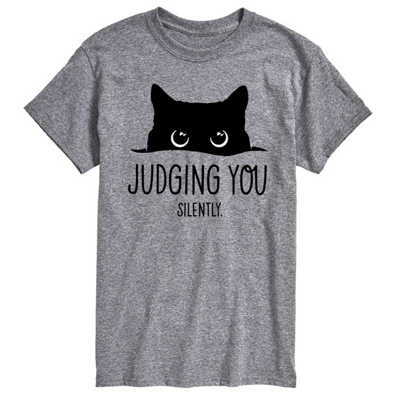 Instant Message - Judging You Silently Cat - Men's Short Sleeve Graphic T-Shirt