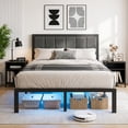 thumbnail image 2 of Bexfil Queen Size Upholstered Bed Frame with Metal Slat Support, Metal Platform Bed Frame Charging Station Mattress Foundation, Gray, 2 of 7