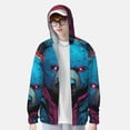 thumbnail image 2 of Fotbe Neon Cyberpunk Blue Bear Chaqueta con Protección Solar UPF 50+ para Hombre y Mujer, Camisa con Capucha y Bolsillos-Medium, 2 of 7