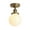Brass Gold, variant on Pathson Industrial Semi-Flush Ceiling Light with 5.9" Globe Milk White Glass Shade, Pendant Lighting Chandelier for Kitchen Porch Loft