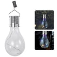 thumbnail image 2 of Lámpara LED colgante giratoria solar impermeable para exteriores, jardín y camping (carcasa transparente con luz multicolor), 2 of 6