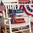 thumbnail image 5 of Let Freedom Ring Stars Fireworks Red White Flower Throw Pillow Covers, 18 x 18 Inch 4th of July Patriotic Independence Memorial Day USA Flag Cushion Case for Sofa Couch Set of 4, 5 of 9