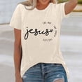 thumbnail image 2 of VOUZZA Womens Crew Neck Short Sleeve T Shirt Jesus Letter Print Faith Pattern Tee Casual Summer Top, 2 of 4