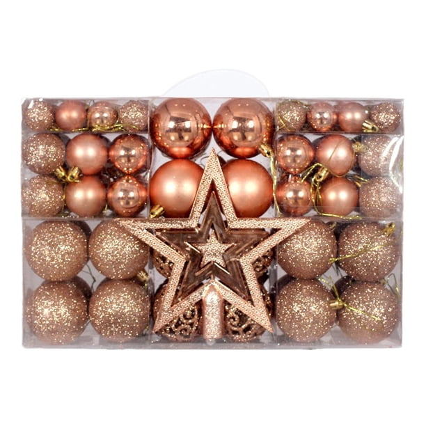 EZLIFE Adornos para árboles de Navidad, adornos de bolas de Navidad, bolas de Navidad irrompibles, juego de regalo reutilizable para llevar en la mano, paquete Chr, W1J7