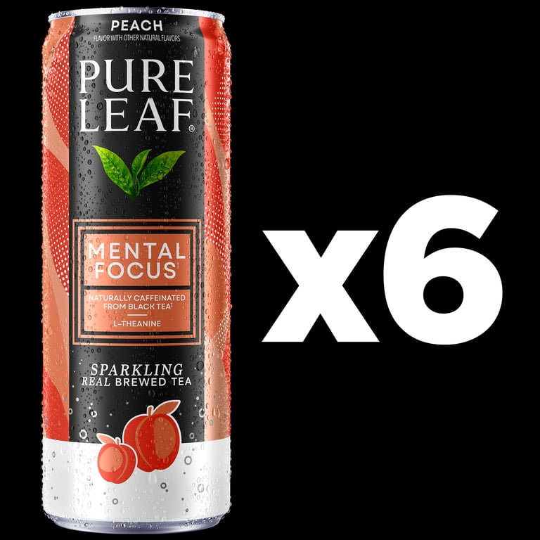 Pure Leaf Mental Focus Sparkling Peach Iced Tea, 12 fl oz, 6 Pack photo 2