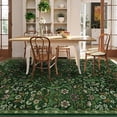 thumbnail image 3 of 5×7 Dark Green Washable Floral Area Rug,Vintage Boho Soft Low-Pile Living Room Rugs, Stain Resistant Botanical Non-Slip Carpet for Bedroom,Dining Room, Kids Nursery,Home Decor, 3 of 7