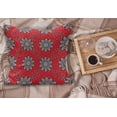 thumbnail image 2 of Mandala Fluffy Throw Pillow Cushion Cover, Sketchy Leaves Swirl Ivy Victorian Mesh Design Inspired Image, Decorative Square Accent Pillow Case, 26" x 26", Vermilion White, by Ambesonne, 2 of 5