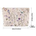 thumbnail image 3 of Makeup Bag, Corduroy Cosmetic Bag, Floral Toiletry Pouch, Portable Travel Makeup Storage Bag, French Style Zipper Cosmetic Organizer Purse for Women Daily Travel, Blue Purple Wild Grass Print, 3 of 4