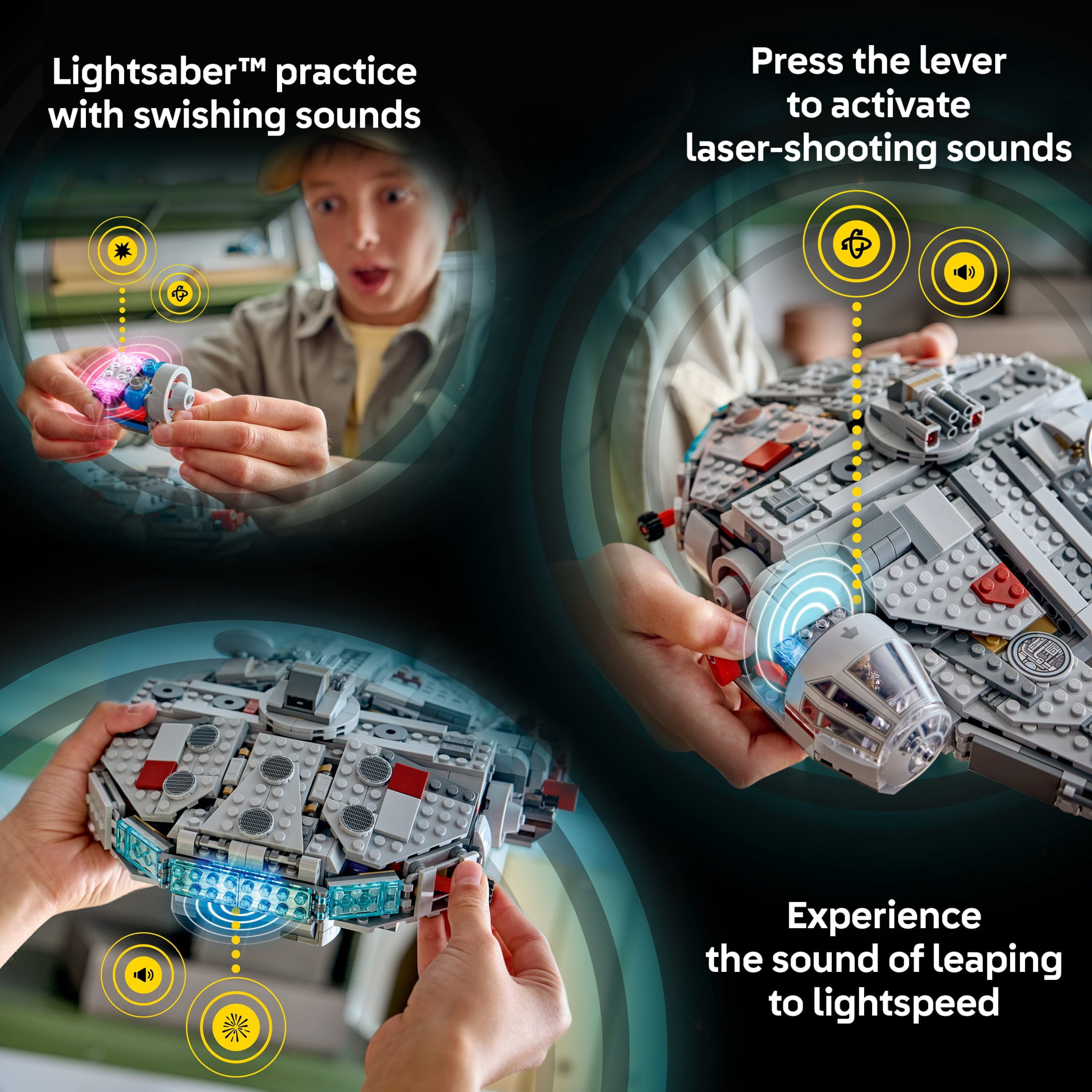 LEGO Star Wars SMART Play: Millennium Falcon Starship Building Toy for Kids - Compatible Set with 4 SMART Tags and 4 LEGO Minifigures - Gift for Boys, Girls and Fans Ages 9+ - 75426