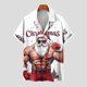thumbnail image 4 of Camisas de Manga Larga para los Hombres Botón de Impresión de Navidad Blusa de Cuello Casual, Poliéster Ligero para la Fiesta de Primavera de Invierno, 4 of 5