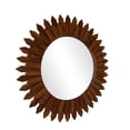 thumbnail image 7 of Easy4Home 24" Rustic Wood Mirror Wall Decoration Hanging Round Mirror,Dark Brown, 7 of 7