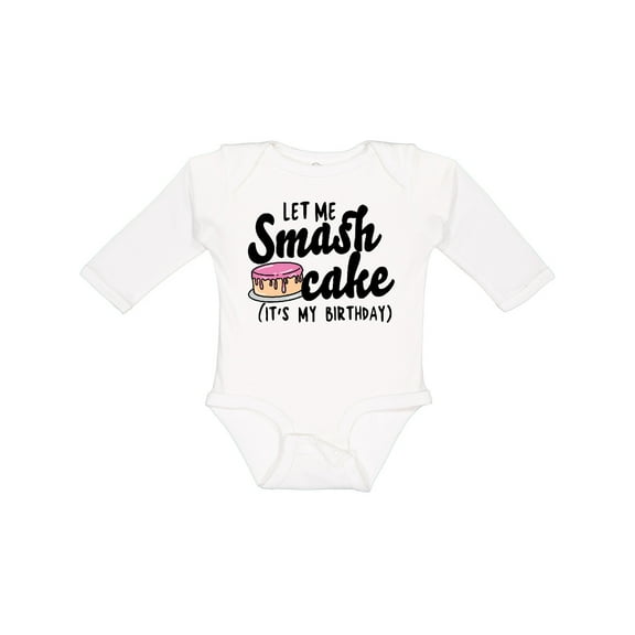 Inktastic Let Me Smash Cake Its My Birthday Girls Long Sleeve Baby Bodysuit