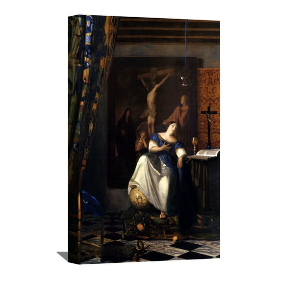 Johannes Vermeer Painting The Allegory of Faith by Vermeer Canvas Art Framed Wall Art