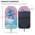 thumbnail image 7 of POLERO 1 Pack Car Seat Towel Cover Easy Install, Compatible with Van Truck Car Interior Plush Microfiber Car Seat Cover Watercolor Two Dolphins, 7 of 7