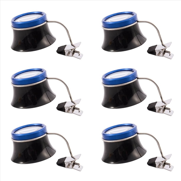 6piezas 5X Clip-On Eye Lupa Lupa Lente Lupa Lente para Trabajos de Reparación