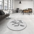 thumbnail image 4 of Ahgly Company Machine Washable Indoor Round Transitional Platinum Gray Area Rugs, 5' Round, 4 of 7