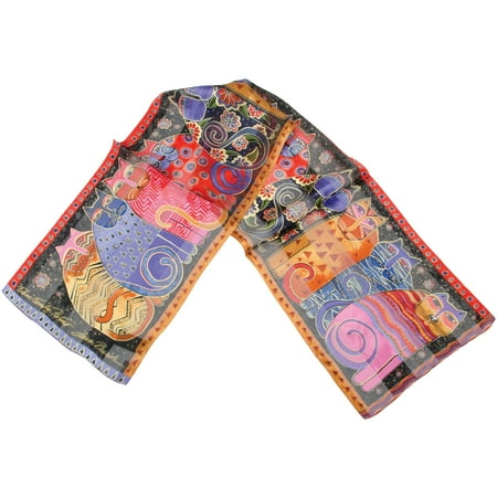 Laurel Burch Scarves-Feline Family Portrait W/Sequins
