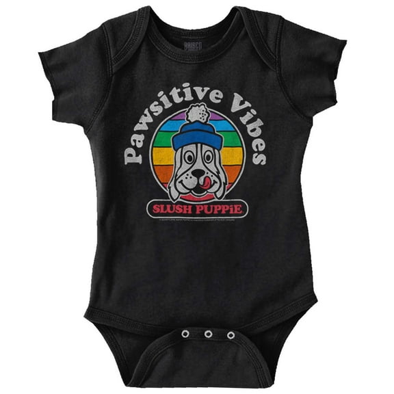 Slush Puppie Logo Positive Vibes Romper Boys or Girls Infant Baby Brisco Brands 12M
