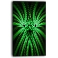 thumbnail image 2 of Glowing Green Fractal Flower in Black - Large Abstract Canvas Artwork, 2 of 3