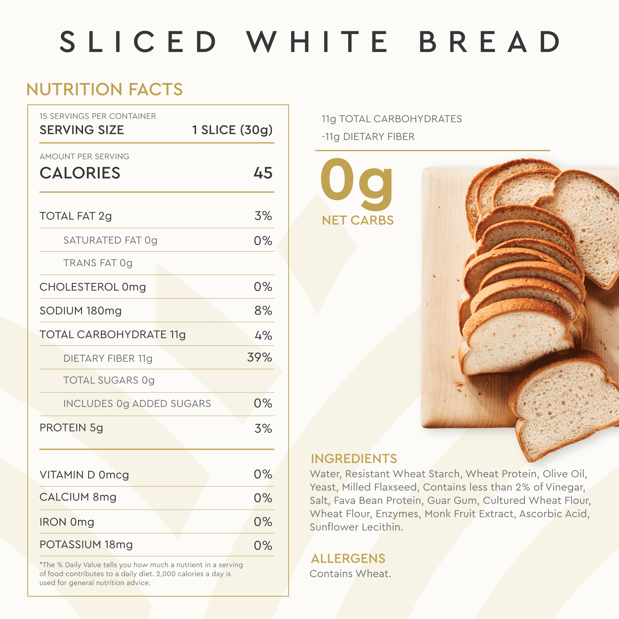 0g Net Carb Hero Classic White Bread - 4 Loaves