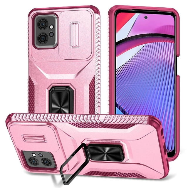 Funda para GANGXUN Motorola Moto G Power 2023 - Soporte metálico, Función magnética, Rosa