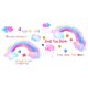 thumbnail image 5 of Calcomanías de pared de arco iris Nubes blancas Gotas de lluvia coloridas y estrellas Pegatinas de pared Bebé Guardería Niños Habitación Decoración de pared JAMW Sencillez, 5 of 5
