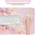 thumbnail image 4 of Extended Gaming Mouse Pad(35.4x15.7 in), Large Desk Pad Laptop Computer Keyboard Mat Waterproof Desk Decor Writing Pad for Work, Game, Office, Home - Pink Gold Marble, 4 of 6
