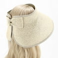 thumbnail image 3 of Xysaqa Sun Visor Hats for Women, Women's Summer Wide Brims Ponytail Hats Foldable Hat Straw Sun Hats for Women Sun Protection Travel Beach Hat, 3 of 5