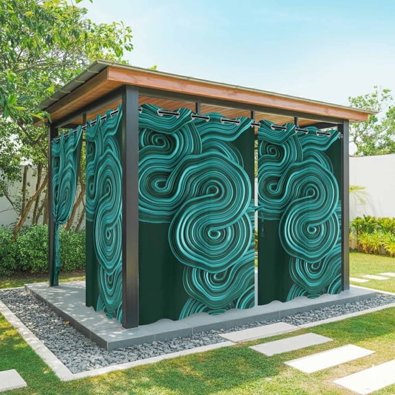 Outdoor Curtains for Patio, Waterproof Outside Curtains Privacy Blackout Curtain for Porch Pergola Cabana, 1 Panel 54W x 84L Inch