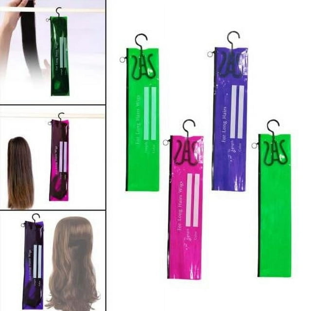 Sac de Rangement pour Extensions de Perruques, Tissu Robuste, Fermeture Éclair + Fenêtre Transparente, Design Portable, pour Salon de Voyage, Rangement Organisé, Accessoire de Soin Capillaire, Organisateur d'Extensions, Pratique pour les Voyages