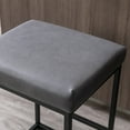 thumbnail image 5 of Bar Stools Backless Saddle Seat Barstools Modern Leathaire Fabric Cushion Counter Height Chairs and Metal Steel Frame& Footrest for Kitchen Island, Dining Pub, 24 Inches (Dark Gray,Set of 8), 5 of 9