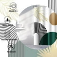 thumbnail image 4 of Boho Green Mid Century Shower Curtain Abstract Neutral Simple Leaf Shower Curtains for Bathroom Decor 72W x 72 L Inches Sun Arch Curve Modern Minimalist Waterproof Fabric Shower Curtains, 4 of 6