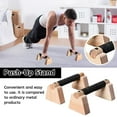 thumbnail image 3 of Wooden Parallettes Bars, 2 PCS Solid Wood Push Up Bars Calisthenics Equipment with NonSlip Base, Pushup Handles for Strength Training and Home Workout, 3 of 7