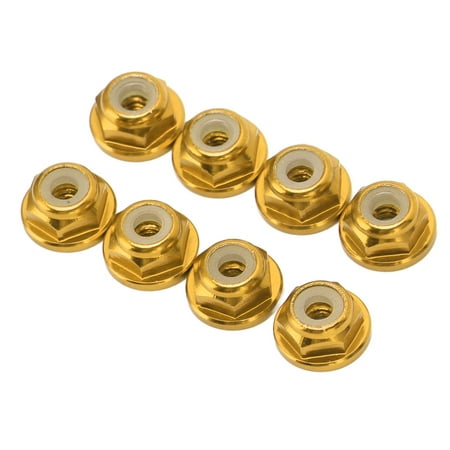 

1/24 M2 Anti Loose Nut Nylon Lining Hex Self Lock Nuts 8 Pieces Aluminium Alloy For DIY Blue Black Red Gold