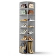 thumbnail image 3 of Ktaxon 7-Tier Rotating Shoe Rack Tower,  Free Standing 360° Revolving  Organizer, 28 Pairs of Shoes/ Bag, Gray, 3 of 17