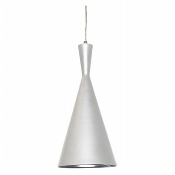 Dainolite  1 Light Pendant- Matte White Silver - 1 100 Watt