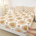 thumbnail image 4 of jejeloiu Earthy Mandala Queen Sheets For Men Women,Boho Print Queen Sheet Sets,Orange Green White,4-Piece,1 Flat Sheet, 1 Fitted Sheet and 2 Pillowcases, 4 of 6