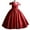 Deep Red, variant on Girls Elegant Formal Gown with Floral Applique Floor Length Princess Dress for Weddings Parties Pageants