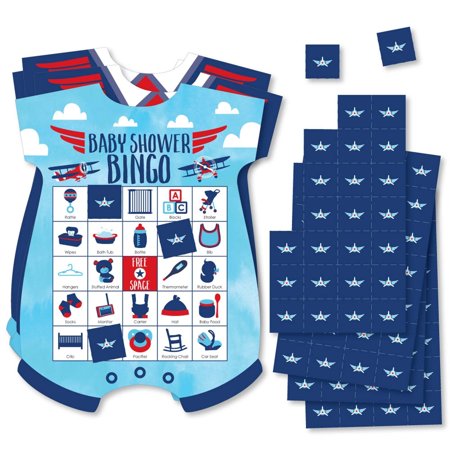 Big Dot of Happiness Taking Flight - Airplane - Picture Bingo Cards and Markers - Vintage Plane Baby Shower Shaped Bingo Game - Set of 18 price history on PriceWatchPro