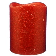 Giftcraft 1Pack LED Candle Glitter Effect Candle - - Red