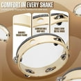 thumbnail image 5 of Wood Handheld Tambourine 6" Inch Single Row 5 Pair Jingles (2 Pack, Wood) - Hand Held Percussion Drum Moon Musical Tambourine with Ergonomic Handle Grip, 5 of 9