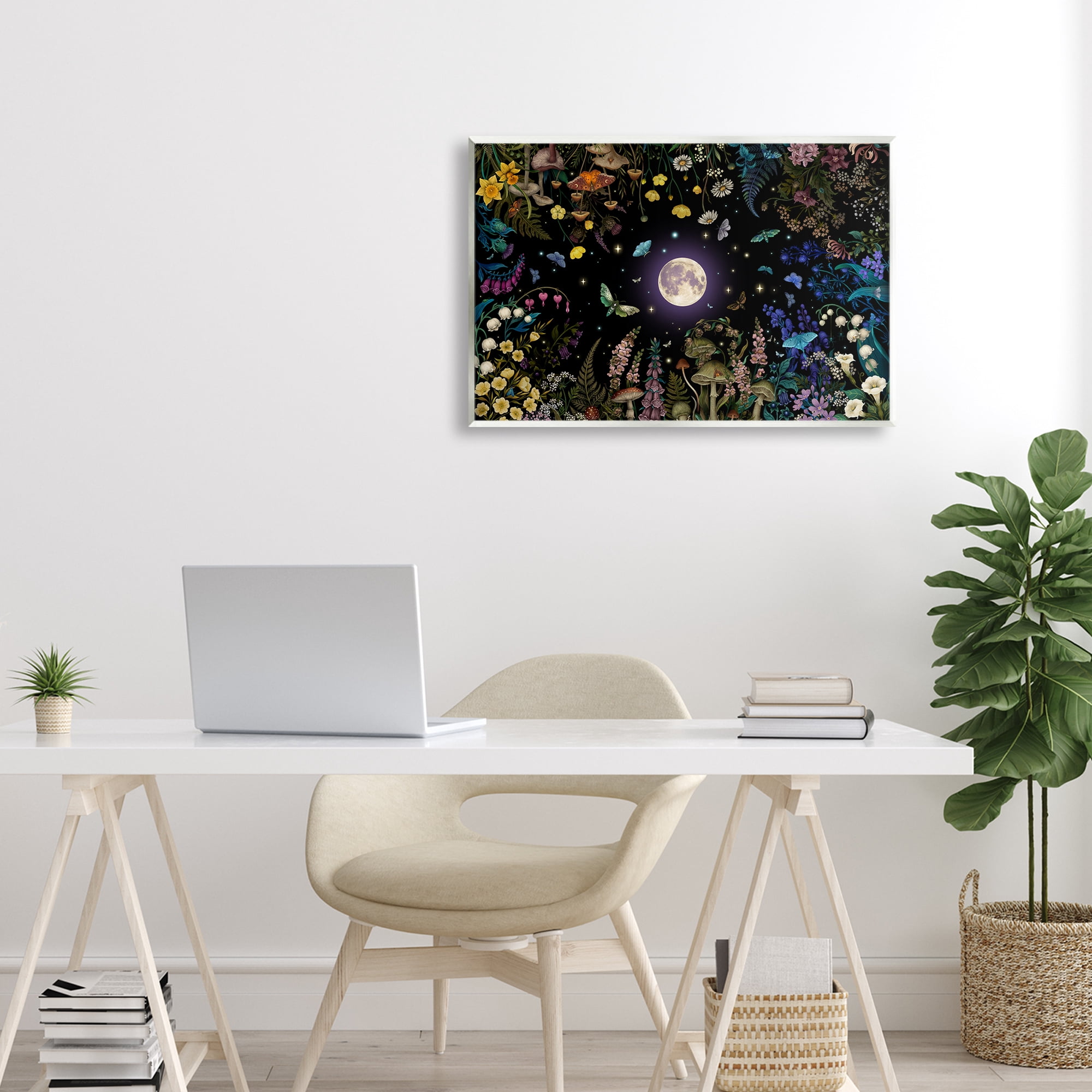 Stupell Industries Night Garden with Moth Wall Plaque Art, design by Episodic Drawings