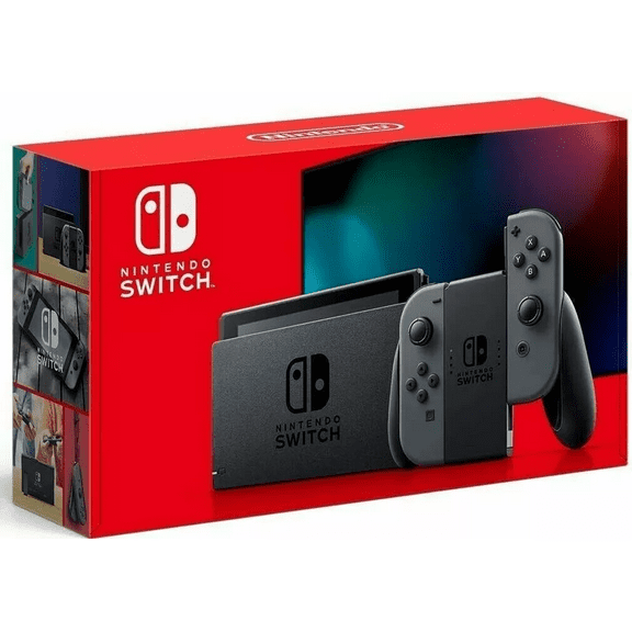 Restored Nintendo Switch With Gray Joy-Con Console Grey Black Handheld (Refurbished)