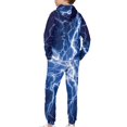 thumbnail image 2 of Uorisanigo 2Pcs Set Long Sleeve Blue Lightning Print Pullover Hoodie Sweatshirt and Jogger Pants Casual Kids Boys Girls Fall Outfits Sets Sweatshirt and Sweatpants Outfit, 2 of 7