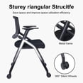 thumbnail image 6 of Upgraded Folding Office Chair Stackable Conference Room Chairs with Wheels and Padded Mesh Back Ergonomic for Reception Meeting, 2 Pack Black, 6 of 9