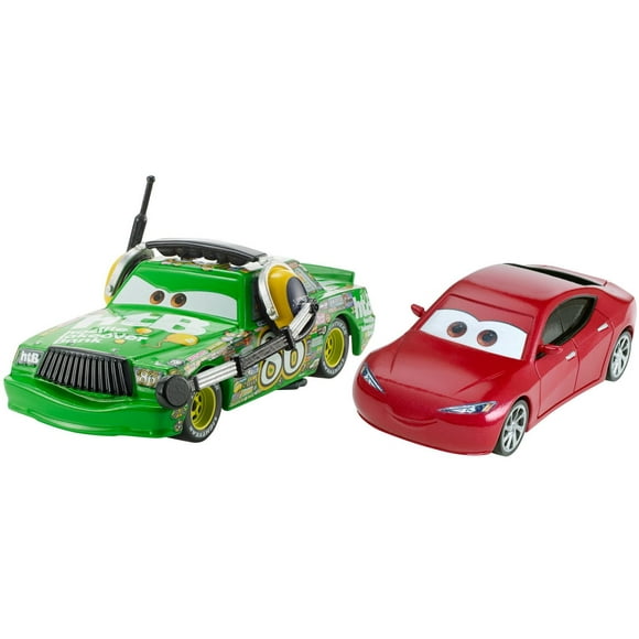 Disney/Pixar Les Bagnoles 3 – Véhicule en métal moulé sous pression – Coffret de 2 – Chick Hicks avec casque et Natalie Certain