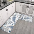 thumbnail image 2 of Blue Paisley and Floral Pattern Kitchen Rugs Sets Of 2,Anti Fatigue Kitchen Mat Rugs Non Slip Washable,Decorative Kitchen Floor Mats for Kitchen,Sink,Laundry,17"x30"+17"x47", 2 of 7